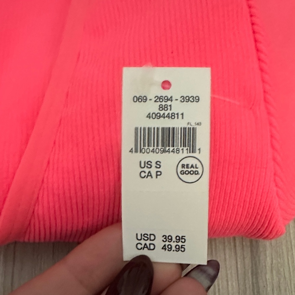 NWT Aerie Vibrant Pink Scoop Neck Crop Top - Picture 7 of 7